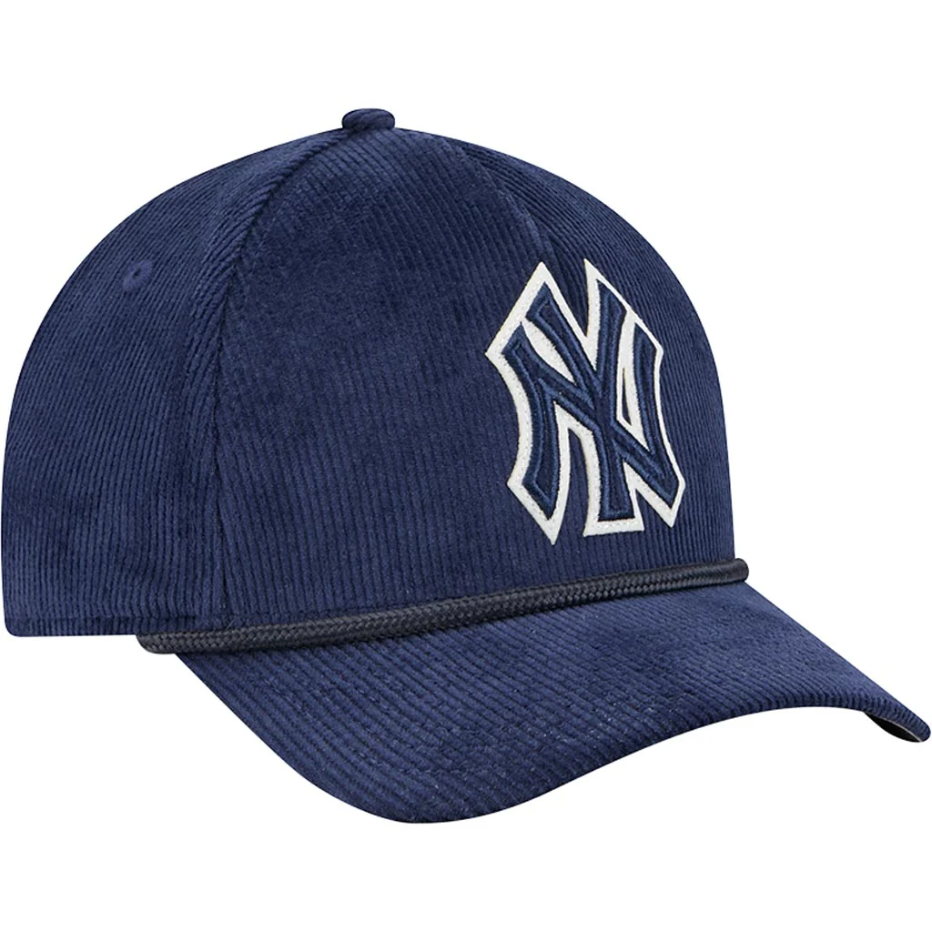 MLB New York Yankees New Era Corduroy 9FORTY A-Frame M-Crown Snapback Hat - Navy - Image 2
