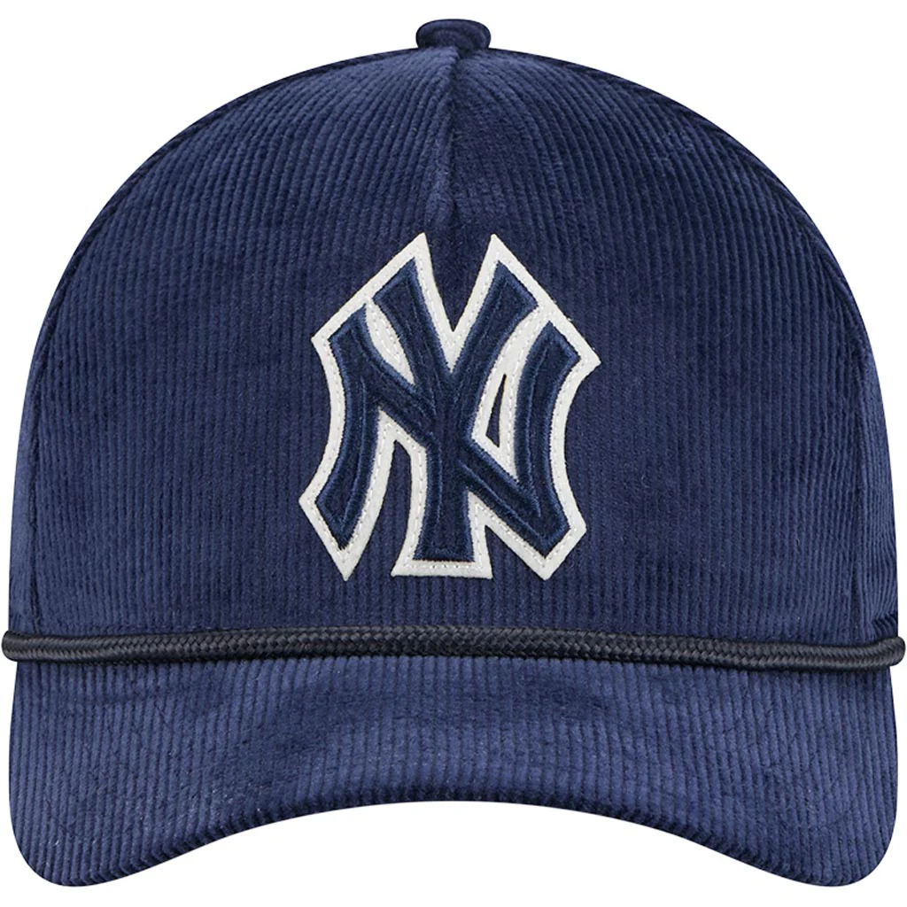 MLB New York Yankees New Era Corduroy 9FORTY A-Frame M-Crown Snapback Hat - Navy - Image 3
