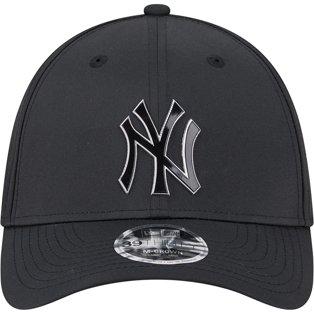 MLB New York Yankees New Era Metallic 39THIRTY M-Crown Flex Fit Hat - Black - Image 3
