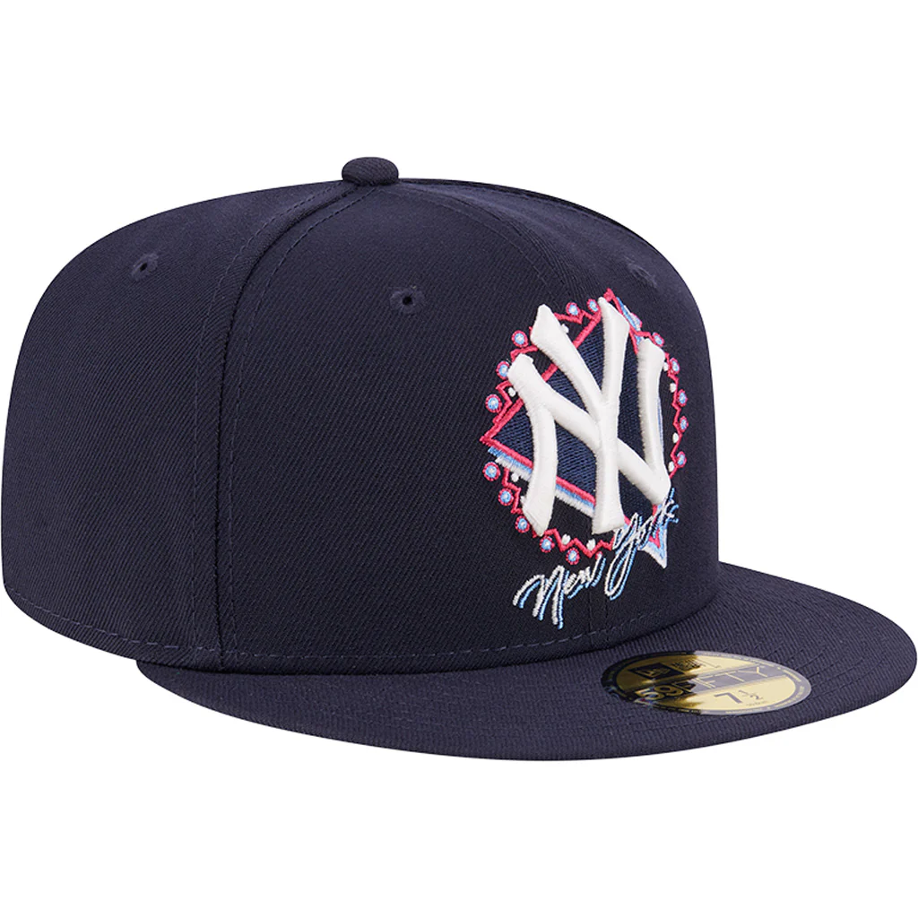 MLB New York Yankees New Era Neon 59FIFTY Fitted Hat - Navy - Image 2