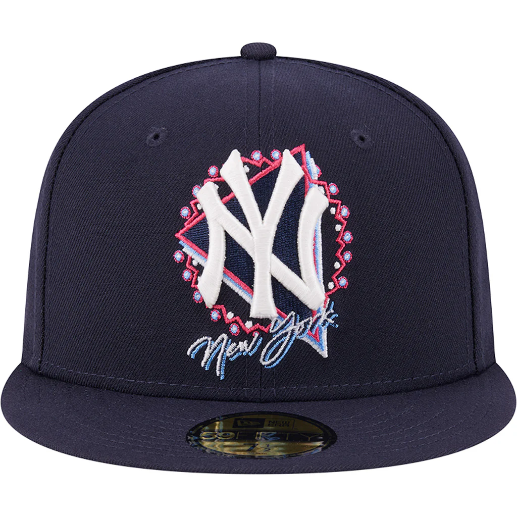 MLB New York Yankees New Era Neon 59FIFTY Fitted Hat - Navy - Image 3