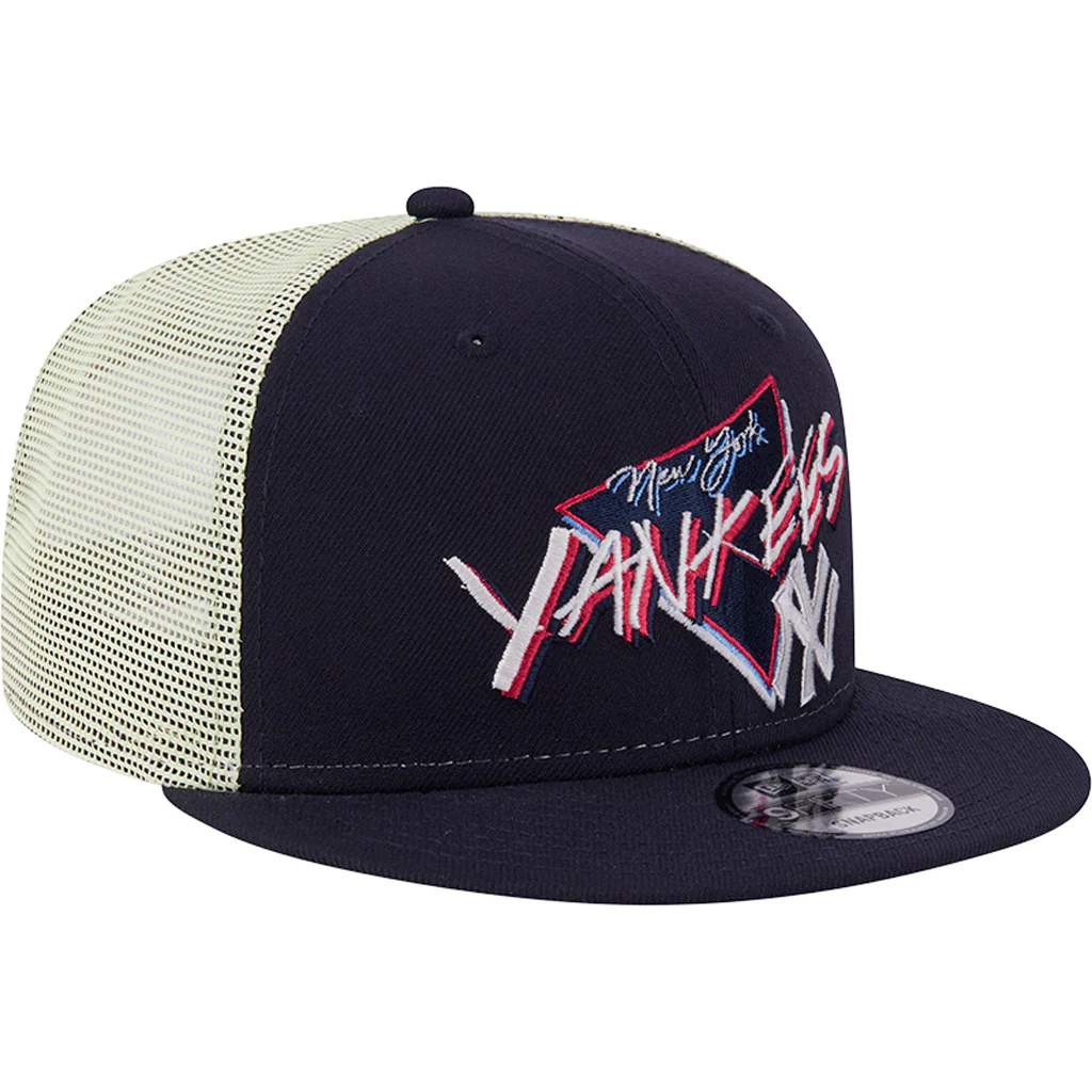 MLB New York Yankees New Era Neon Trucker 9FIFTY Snapback Hat - Navy - Image 2