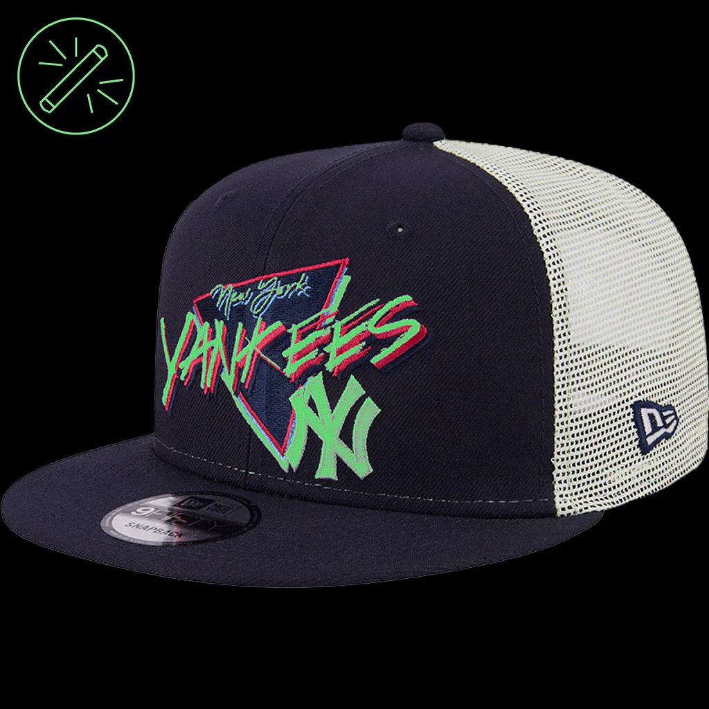 MLB New York Yankees New Era Neon Trucker 9FIFTY Snapback Hat - Navy - Image 6