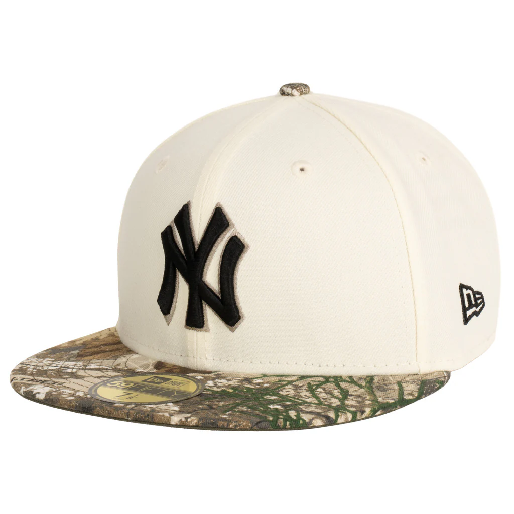 MLB New York Yankees New Era Real Tree Two-Tone 59FIFTY Fitted Hat- Cream - Image 2