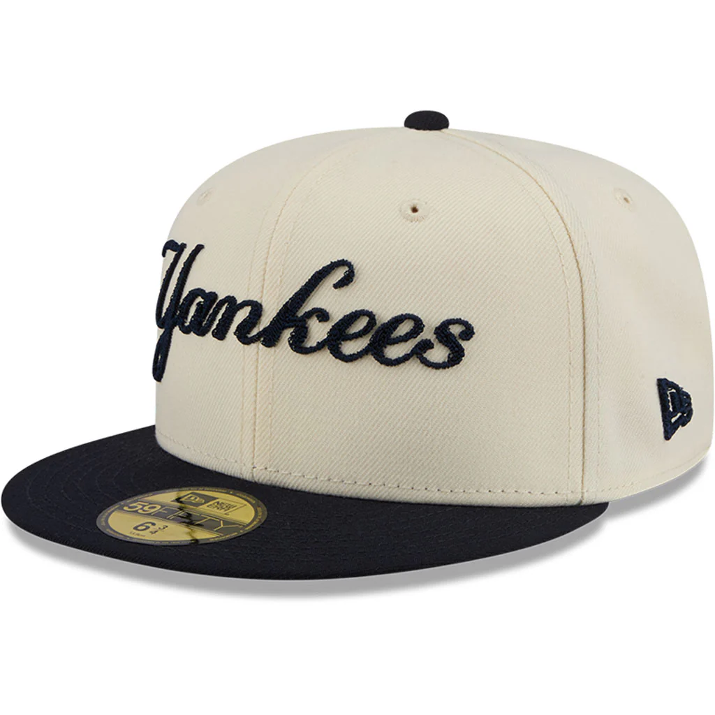 MLB New York Yankees New Era Two-Tone Stitch 59FIFTY Fitted Hat - Cream