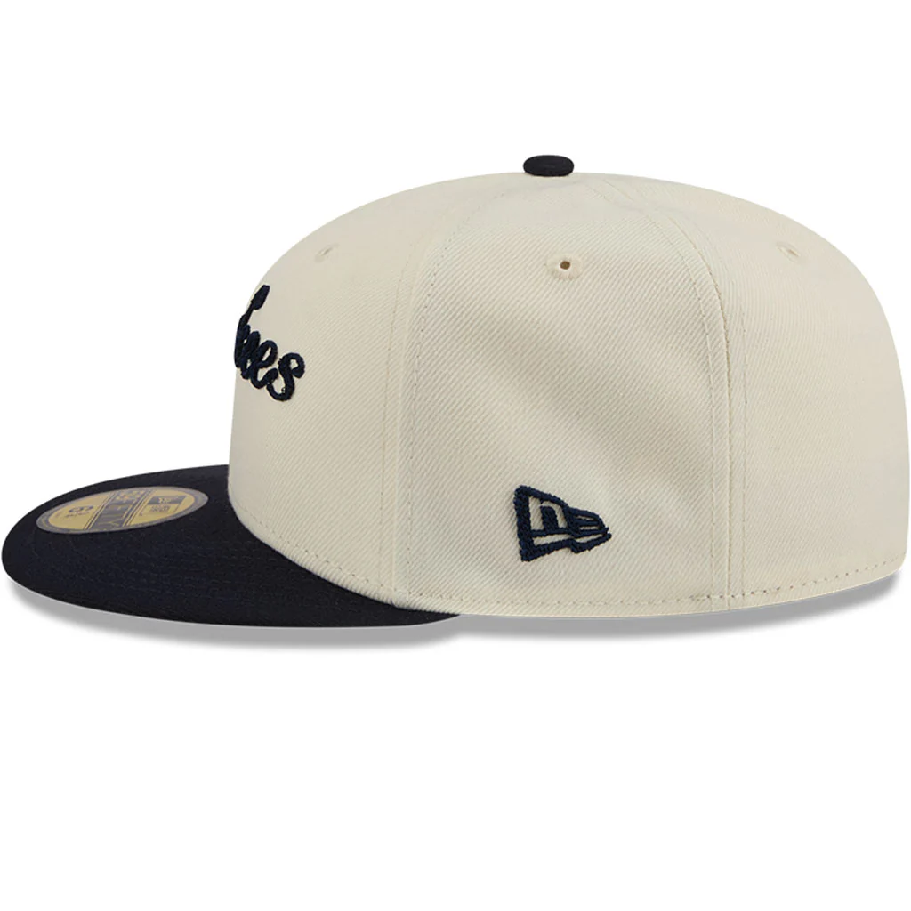 MLB New York Yankees New Era Two-Tone Stitch 59FIFTY Fitted Hat - Cream - Image 4