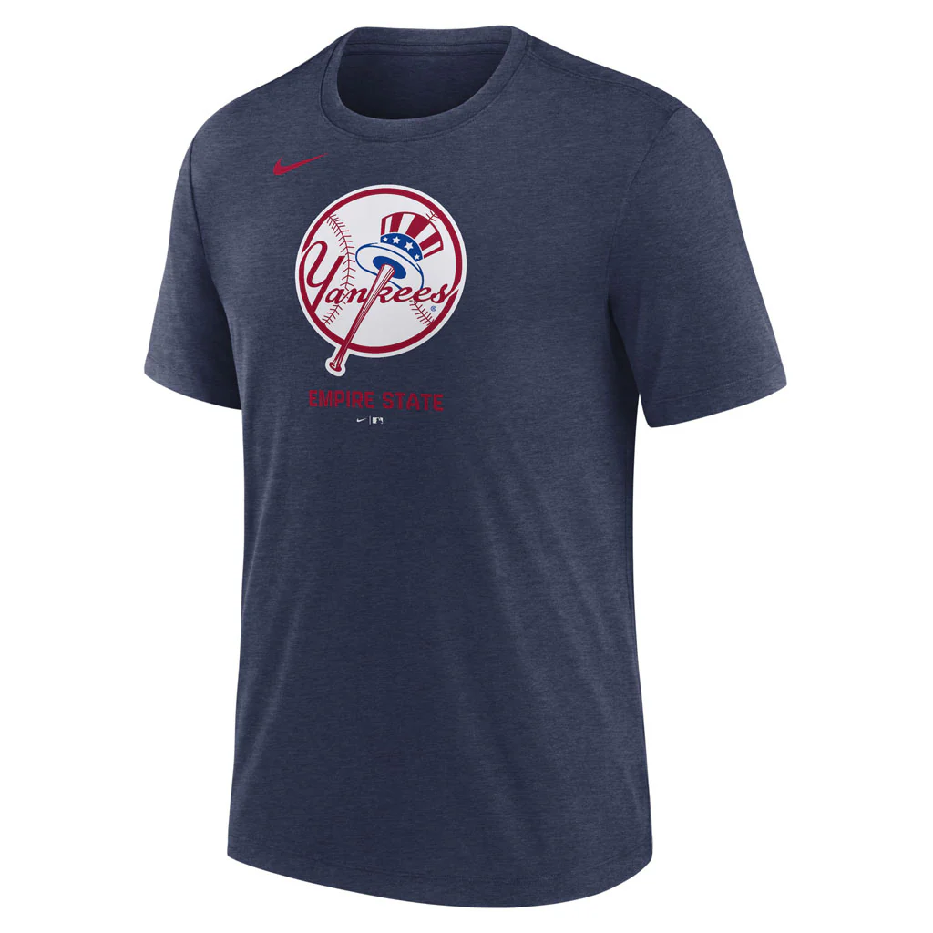 MLB New York Yankees Nike Logo Triblend T-Shirt - Navy - Image 2