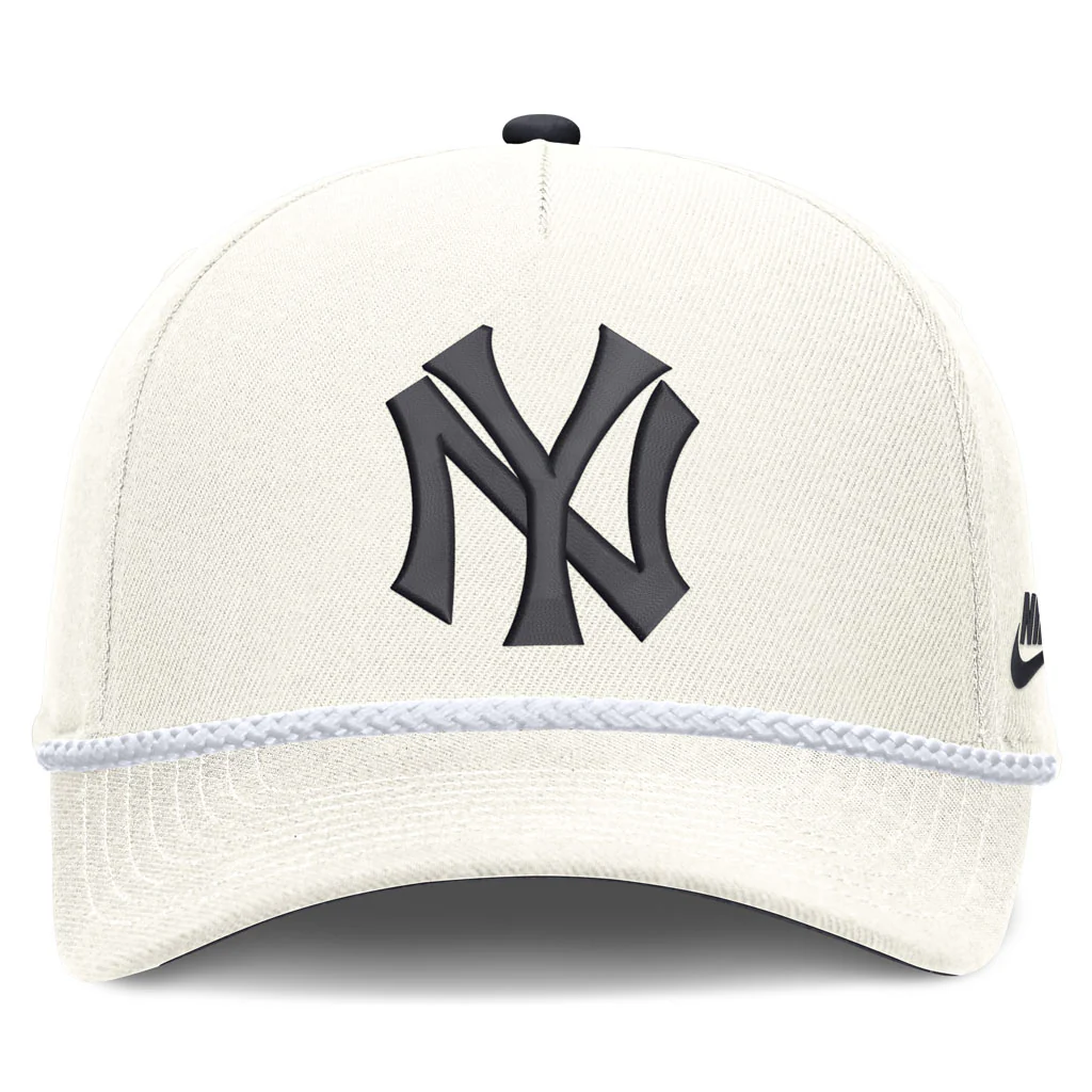 MLB New York Yankees Nike Rope Cooperstown Adjustable Hat - Cream - Image 3