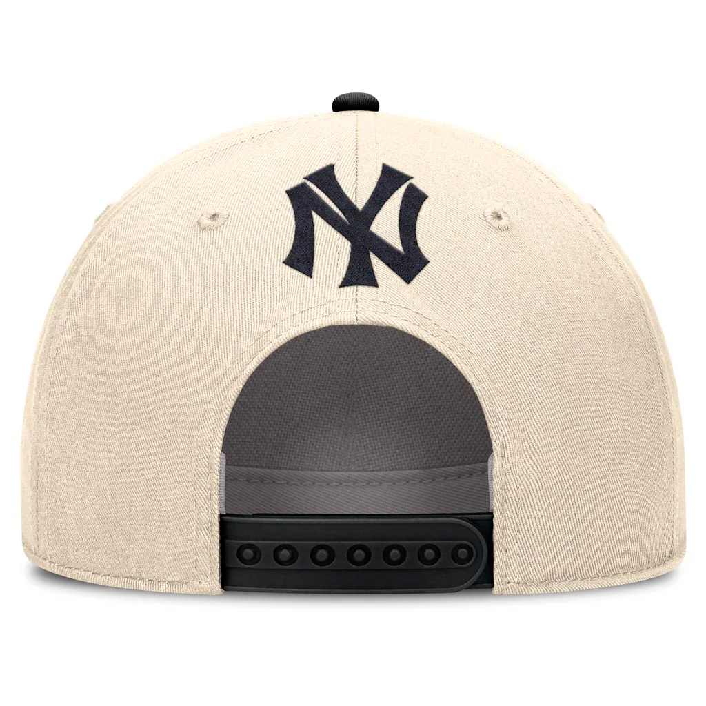 MLB New York Yankees Nike Two-Tone Rise Script Snapback Hat - Cream - Image 4