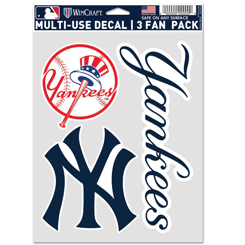 MLB New York Yankees WinCraft 6" x 8" 3-pack Decal - Navy - Image 2