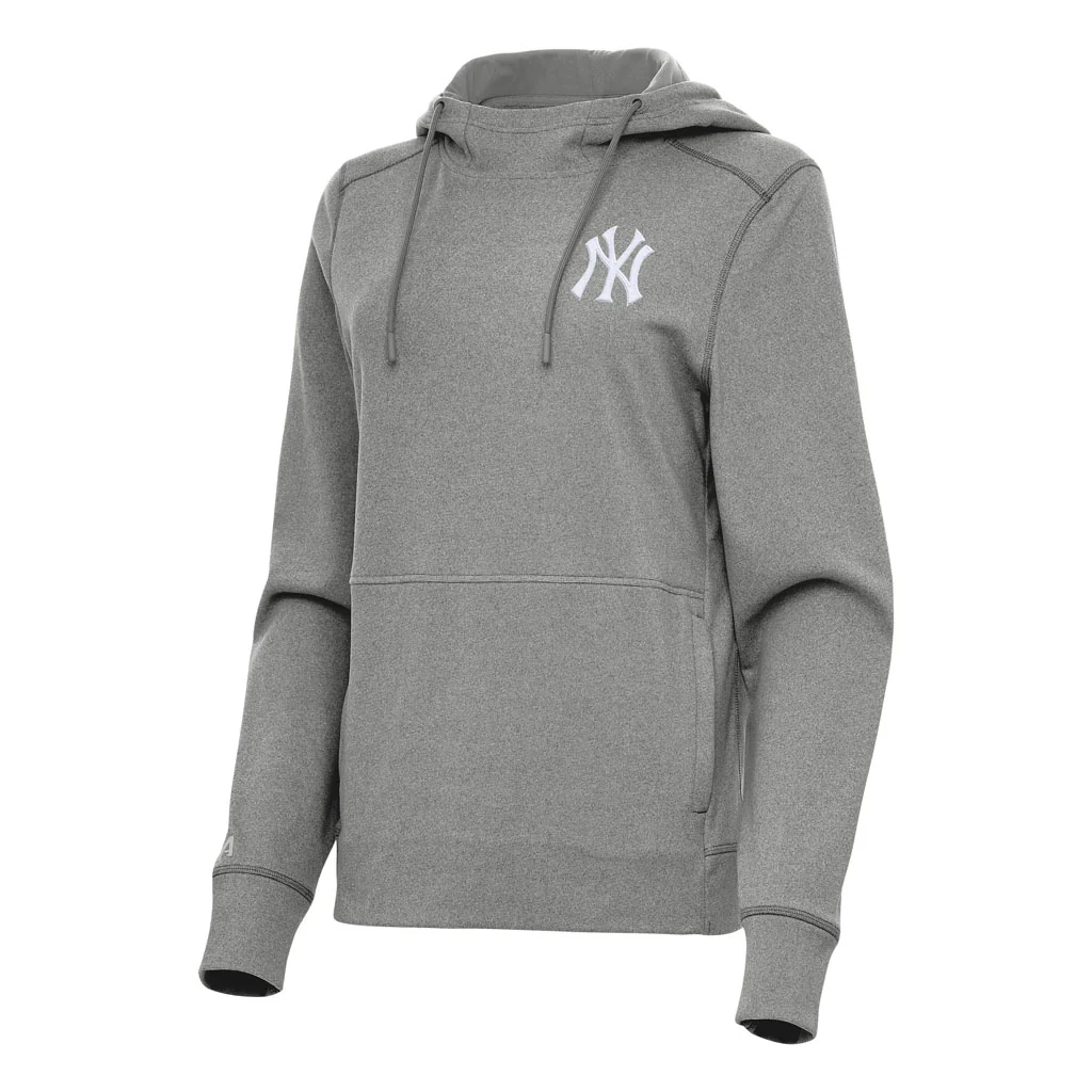 MLB New York Yankees Women's Antigua Justice Pullover Hoodie - Heather black