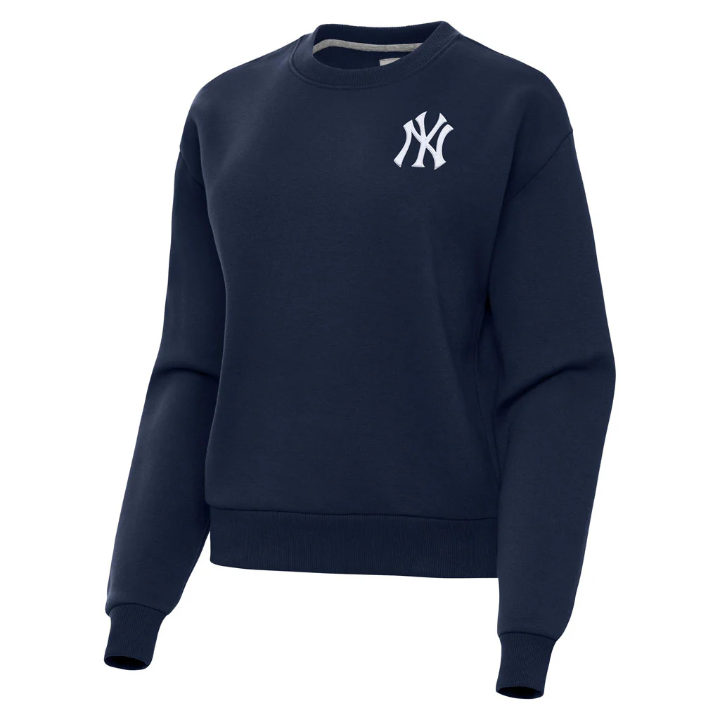 MLB New York Yankees Women's Antigua Victory Crewneck Sweater - Navy