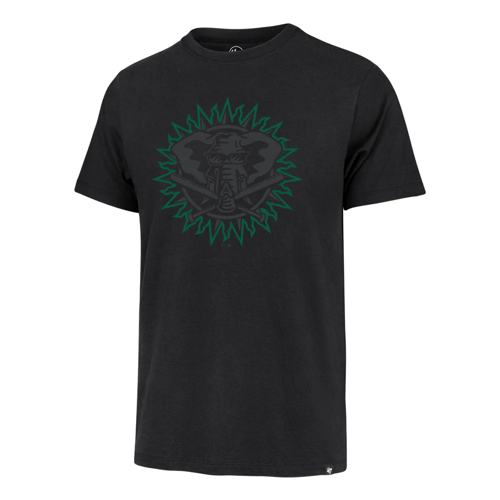 MLB Oakland Athletics '47 Throwback Pop Imprint Franklin T-Shirt - Black - Image 2