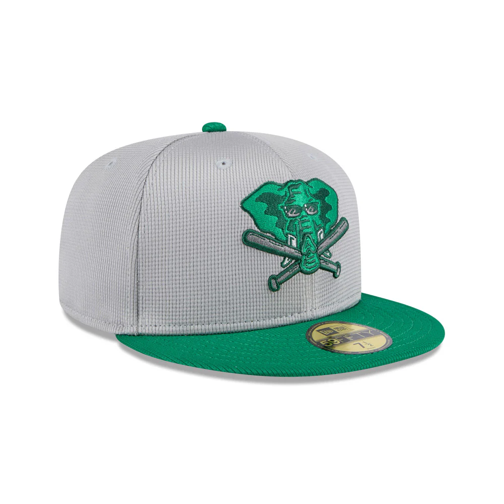 MLB Oakland Athletics New Era 2025 Graphite Batting Practice 59FIFTY Fitted Hat - Graphite - Image 2
