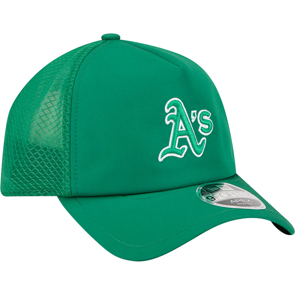 MLB Oakland Athletics New Era Batting Practice Apex 9FORTY Snapback Hat - Green - Image 2