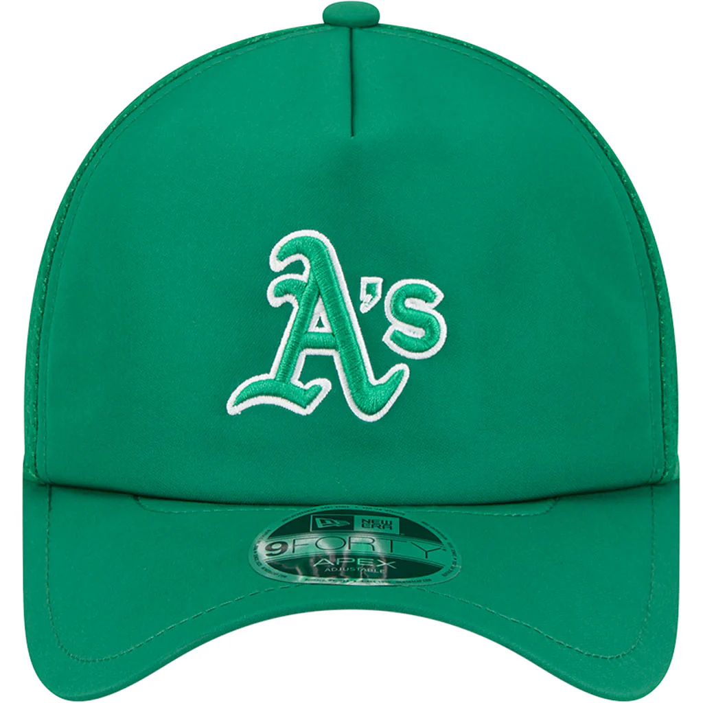 MLB Oakland Athletics New Era Batting Practice Apex 9FORTY Snapback Hat - Green - Image 3