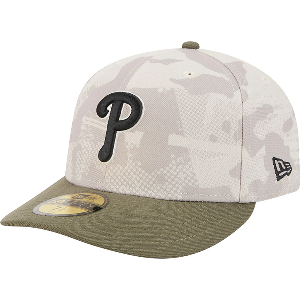 MLB Philadelphia Phillies New Era 2025 Armed Forces Day 59FIFTY Fitted Hat - Stone - Image 2