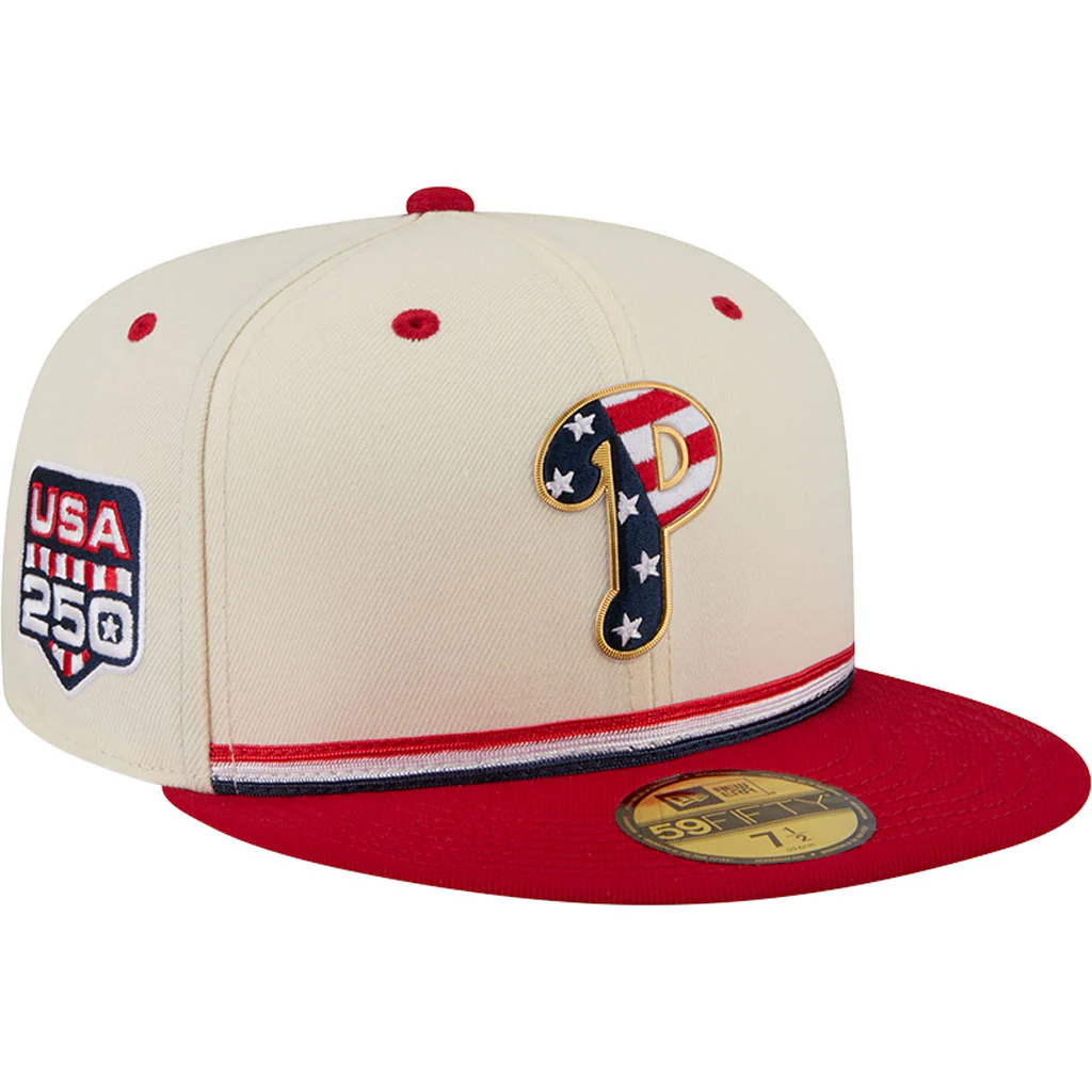 MLB Philadelphia Phillies New Era 2026 4th of July 59FIFTY Fitted Hat - Cream - Image 2