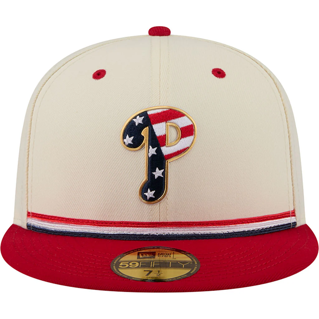 MLB Philadelphia Phillies New Era 2026 4th of July 59FIFTY Fitted Hat - Cream - Image 3
