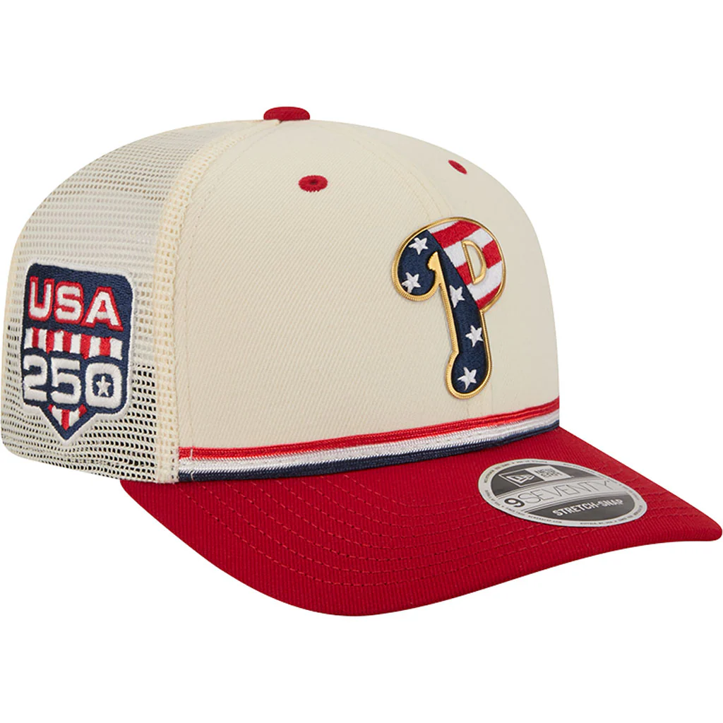 MLB Philadelphia Phillies New Era 2026 4th of July 9SEVENTY Stretch Snapback Hat - Cream - Image 2