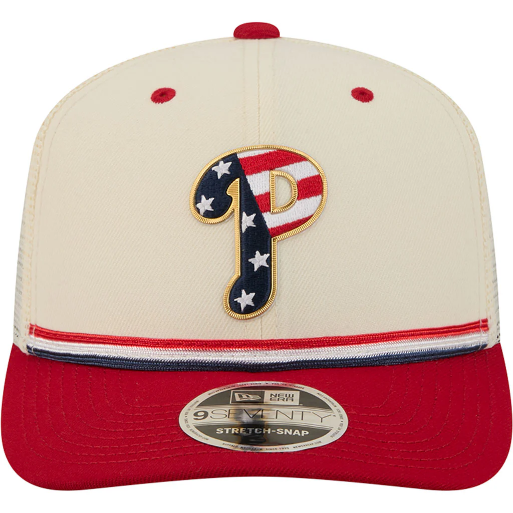 MLB Philadelphia Phillies New Era 2026 4th of July 9SEVENTY Stretch Snapback Hat - Cream - Image 3