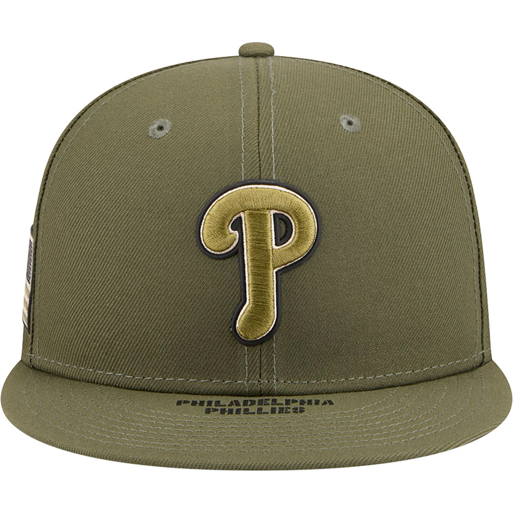 MLB Philadelphia Phillies New Era 2026 Armed Forces Day 9FIFTY Snapback Hat - Green - Image 3