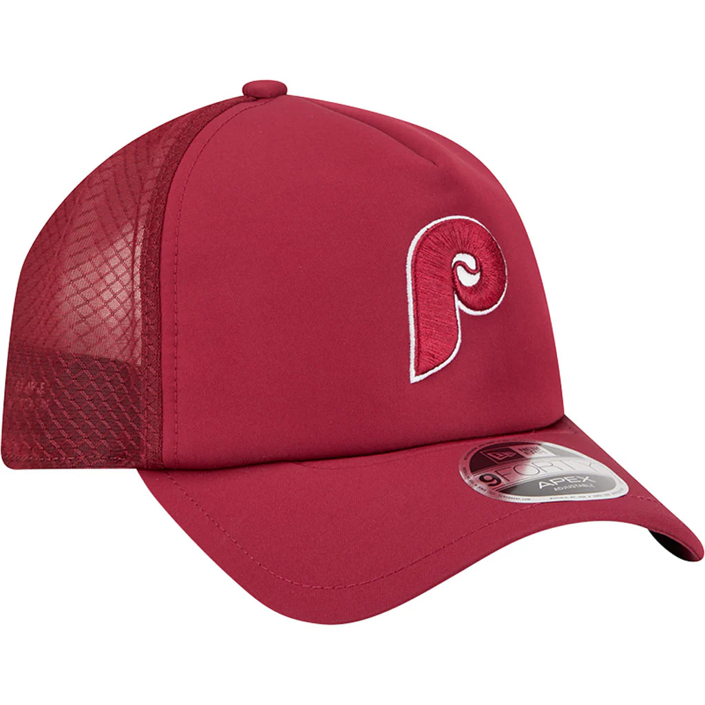 MLB Philadelphia Phillies New Era Batting Practice Apex 9FORTY Snapback Hat - Maroon - Image 2