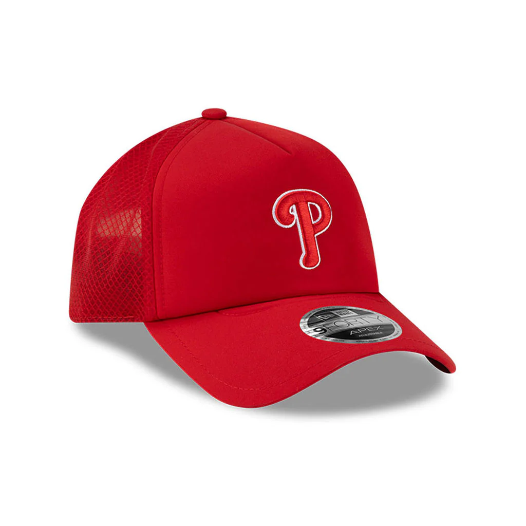 MLB Philadelphia Phillies New Era Batting Practice Apex 9FORTY Snapback Hat - Red - Image 2