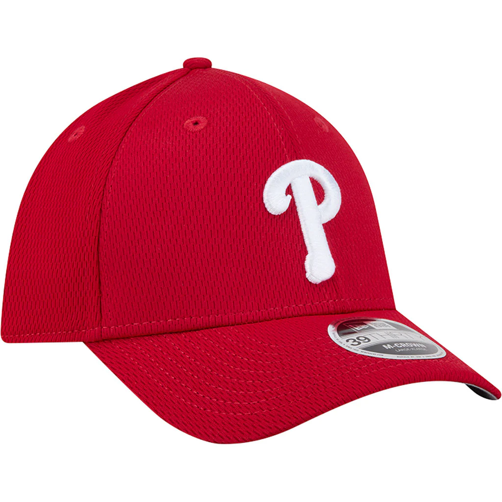 MLB Philadelphia Phillies New Era Dashed 39THIRTY Flex Fit Hat - Red - Image 2