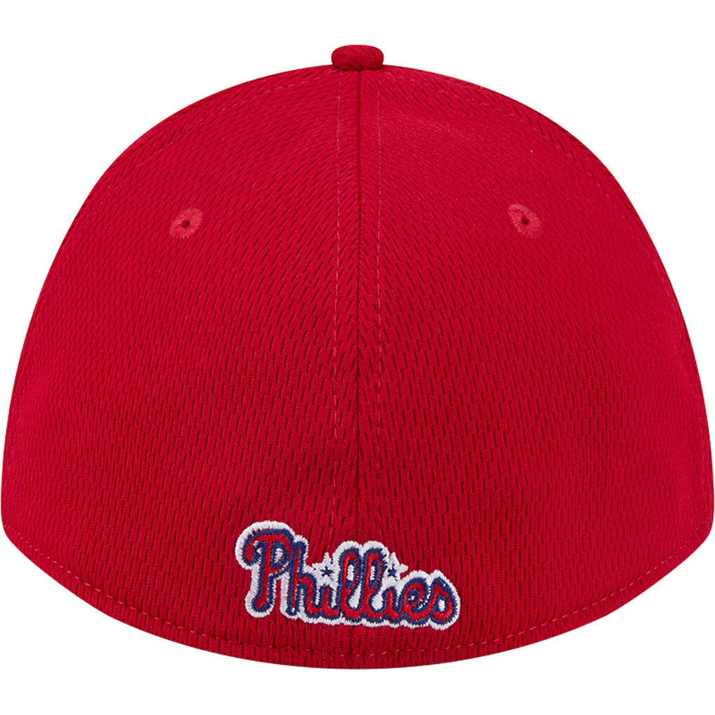 MLB Philadelphia Phillies New Era Dashed 39THIRTY Flex Fit Hat - Red - Image 3