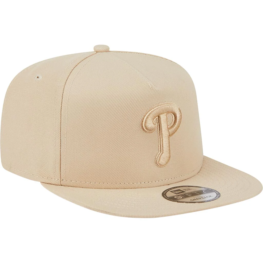MLB Philadelphia Phillies New Era Dry Wood 9FIFTY A-Frame Snapback Hat - Tan - Image 2