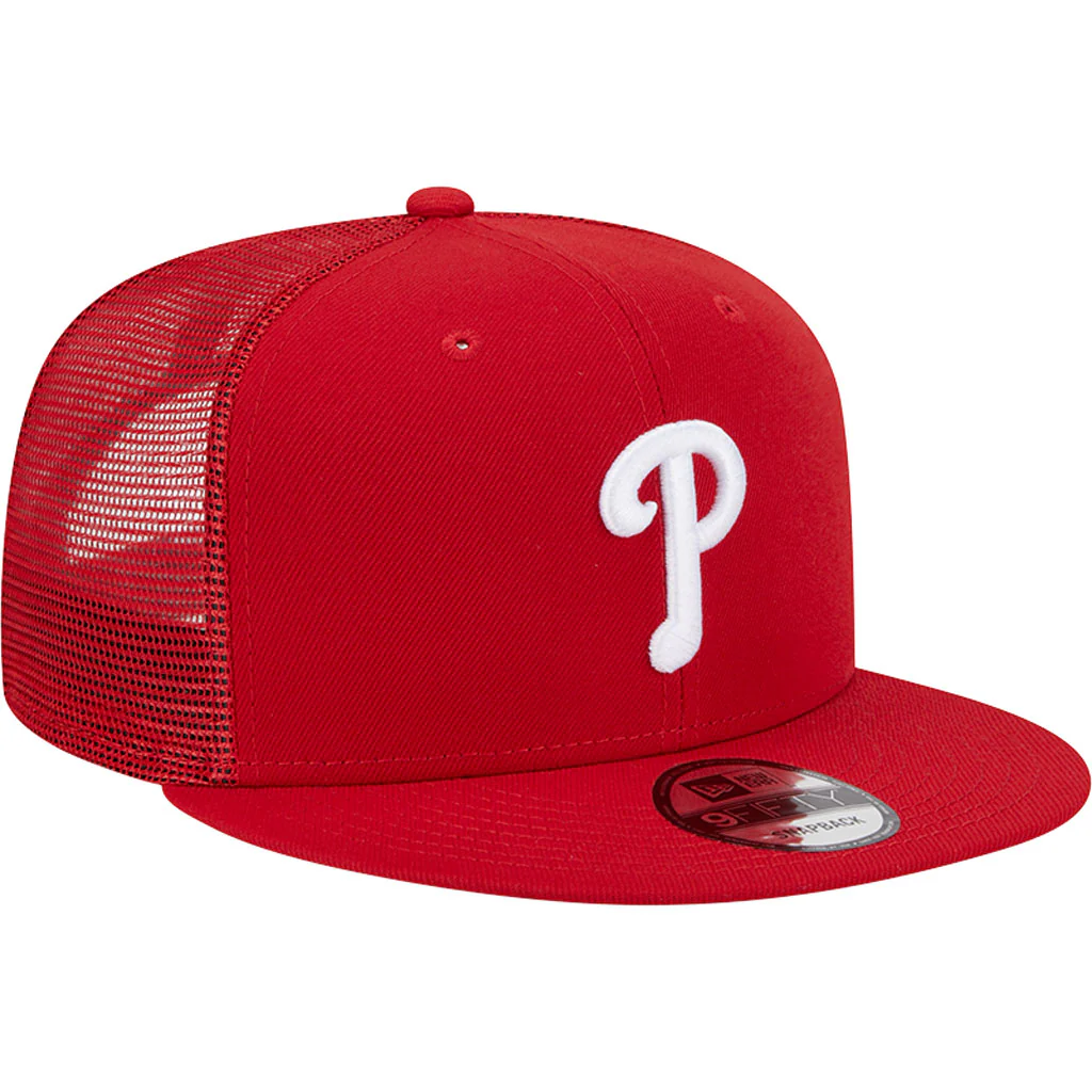 MLB Philadelphia Phillies New Era OTC Trucker 9FIFTY Snapback Hat - Red - Image 2