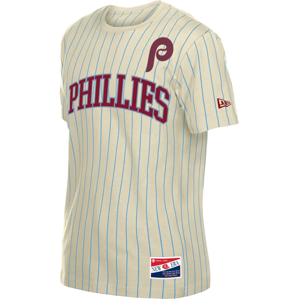 MLB Philadelphia Phillies New Era Pinstripe Jersey T-Shirt - Cream