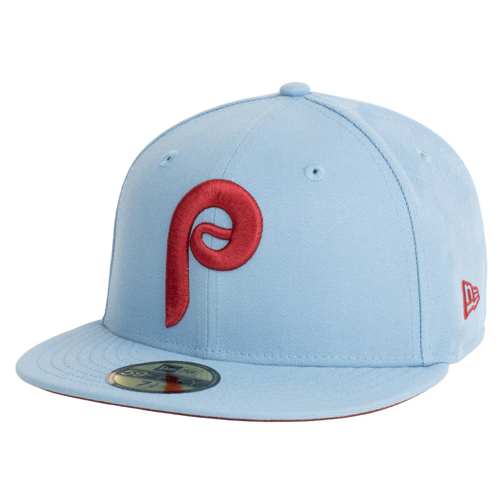 MLB Philadelphia Phillies New Era Team Under Visor 59FIFTY Fitted Hat - Blue - Image 2