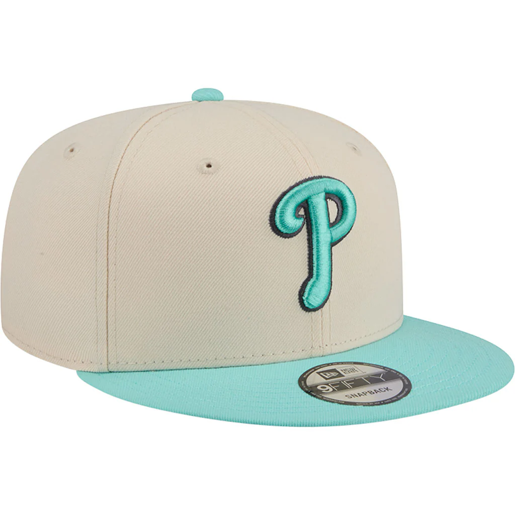 MLB Philadelphia Phillies New Era Two-Tone Aqua 9FIFTY Snapback Hat - Light cream - Image 2
