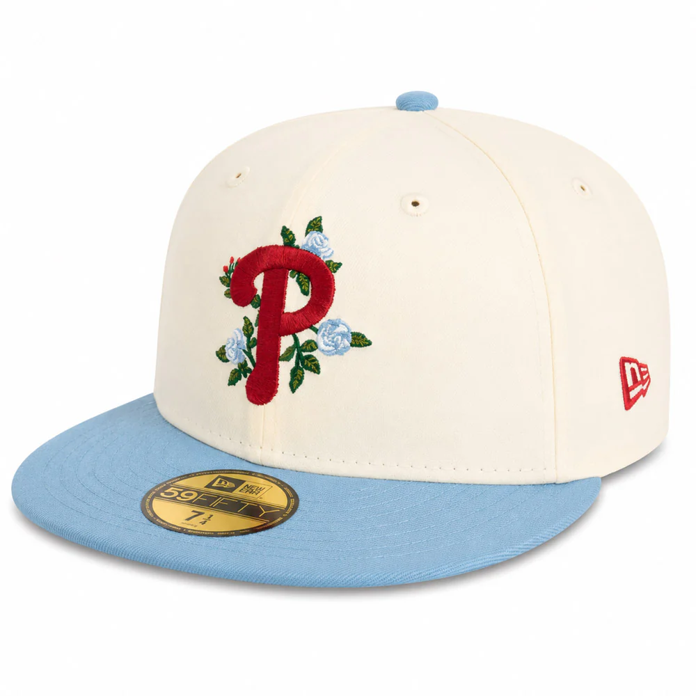 MLB Philadelphia Phillies New Era Two-Tone Summer Flower 59FIFTY Fitted Hat - Cream - Image 2
