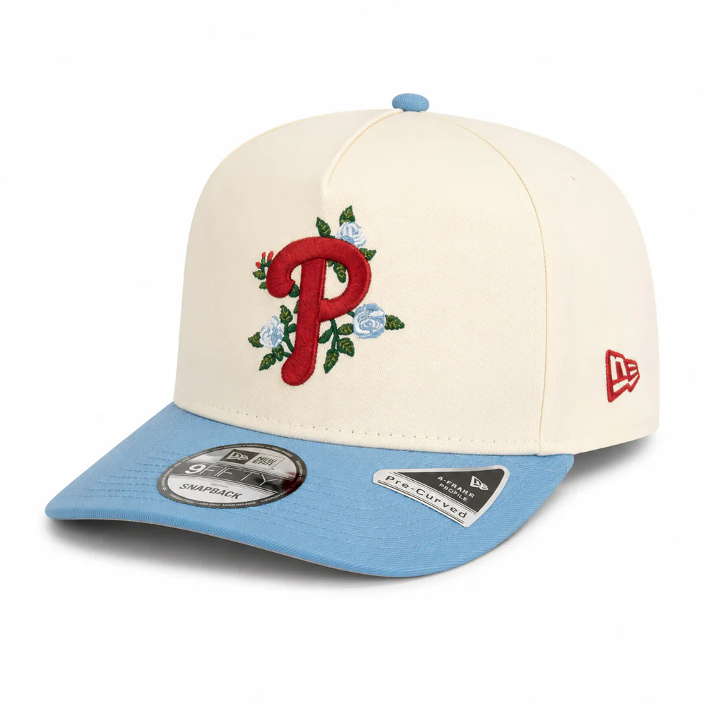 MLB Philadelphia Phillies New Era Two-Tone Summer Flower 9FIFTY A-Frame Snapback Hat - Cream - Image 2