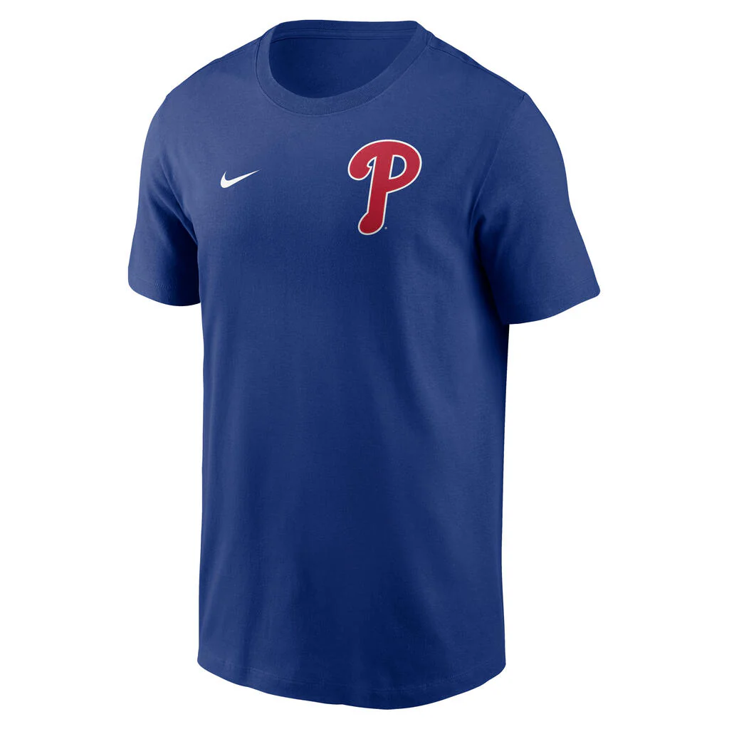 MLB Philadelphia Phillies Nike 2-Hit Cotton T-Shirt - Blue - Image 2
