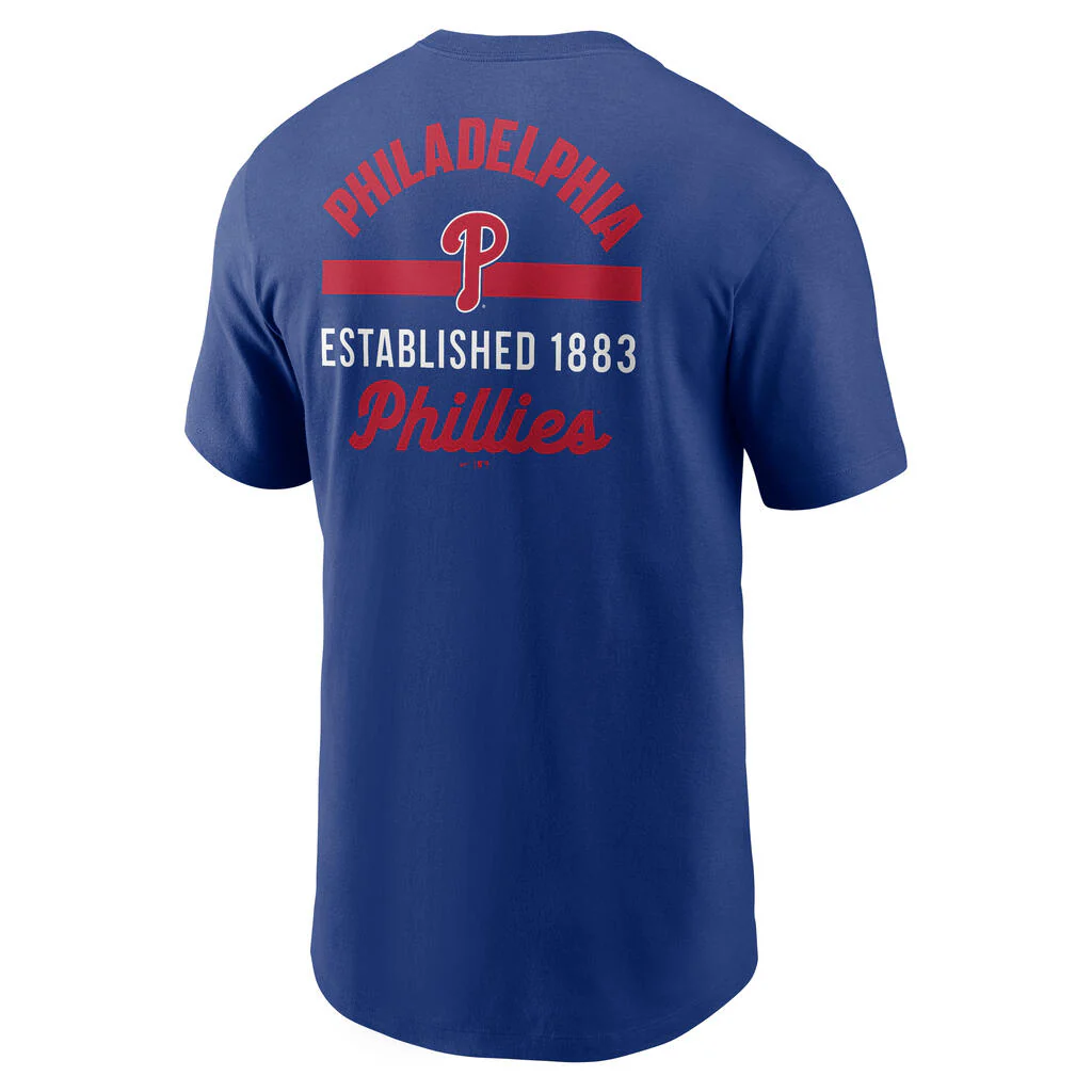 MLB Philadelphia Phillies Nike 2-Hit Cotton T-Shirt - Blue - Image 3