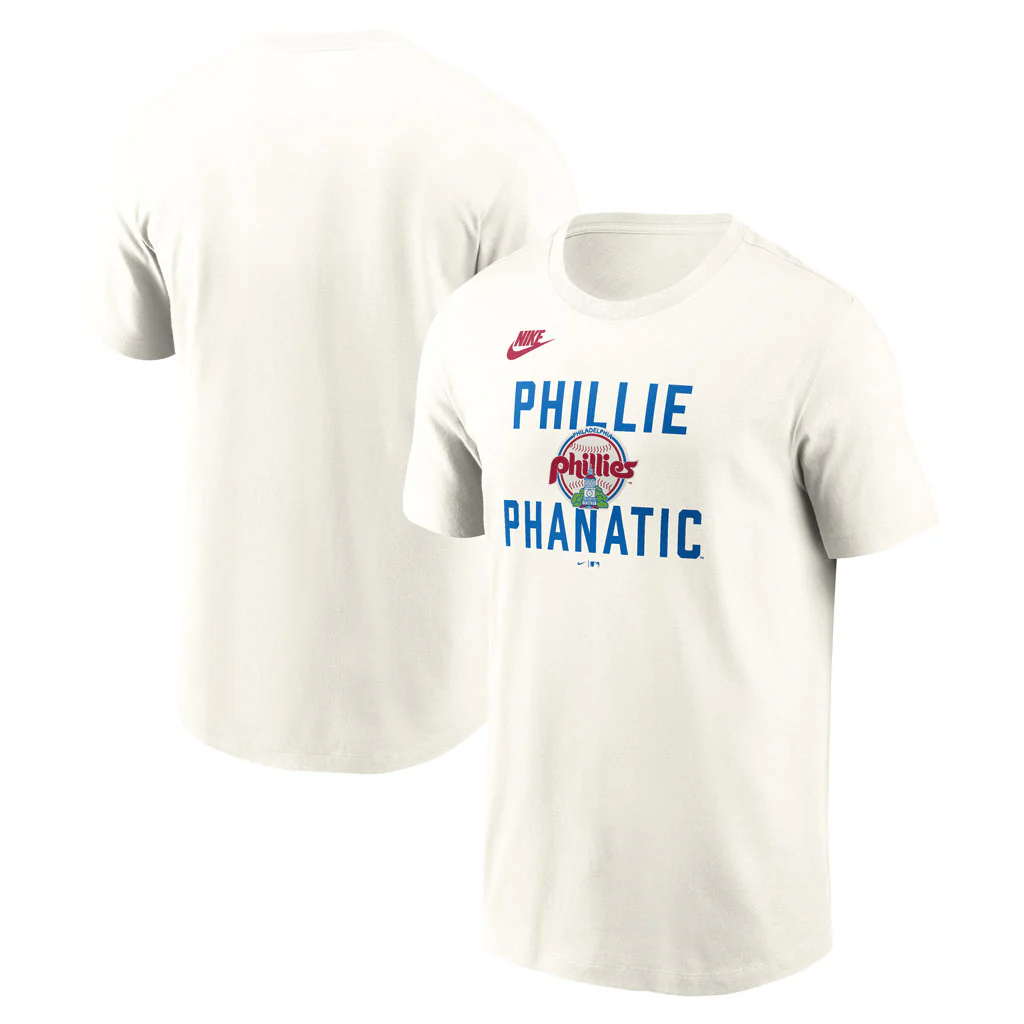 MLB Philadelphia Phillies Nike Coop 70's Cotton T-Shirt - Cream