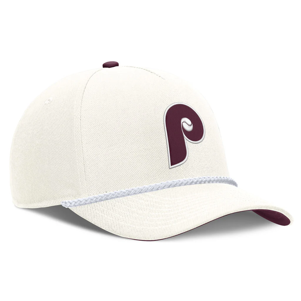 MLB Philadelphia Phillies Nike Rope Cooperstown Adjustable Hat - Cream - Image 2