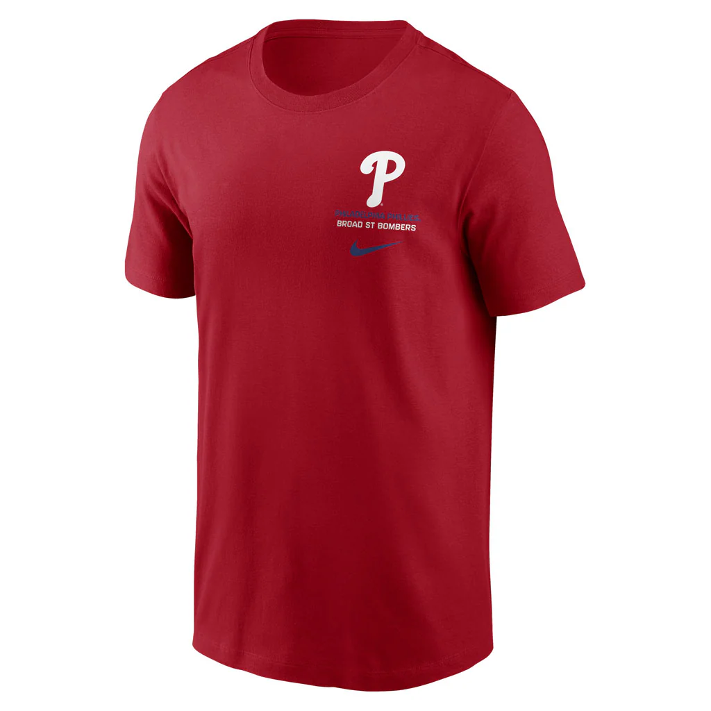 MLB Philadelphia Phillies Nike Two-Hit Cotton T-shirt - Red - Image 2