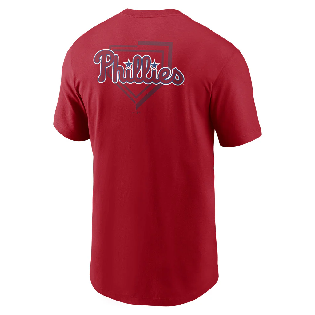 MLB Philadelphia Phillies Nike Two-Hit Cotton T-shirt - Red - Image 3