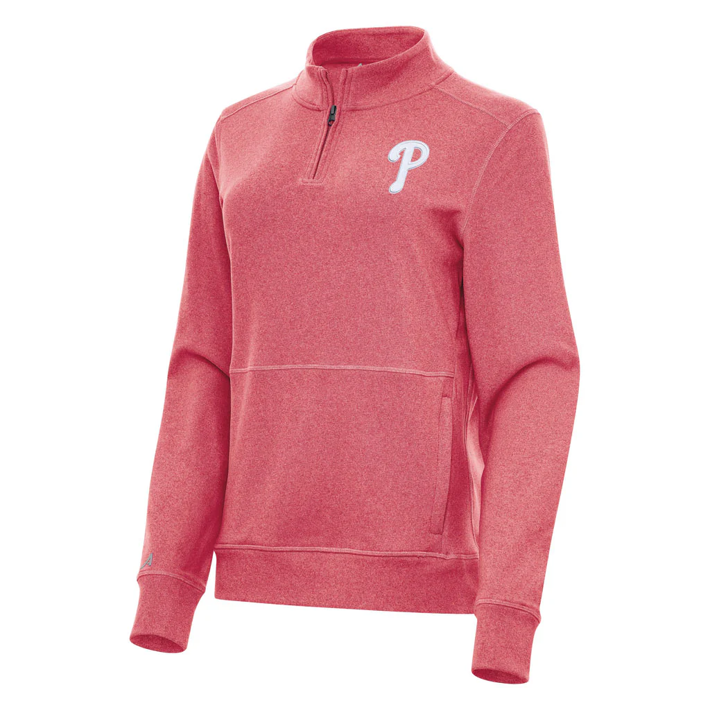 MLB Philadelphia Phillies Women's Antigua Crush 1/4 Zip Pullover Jacket