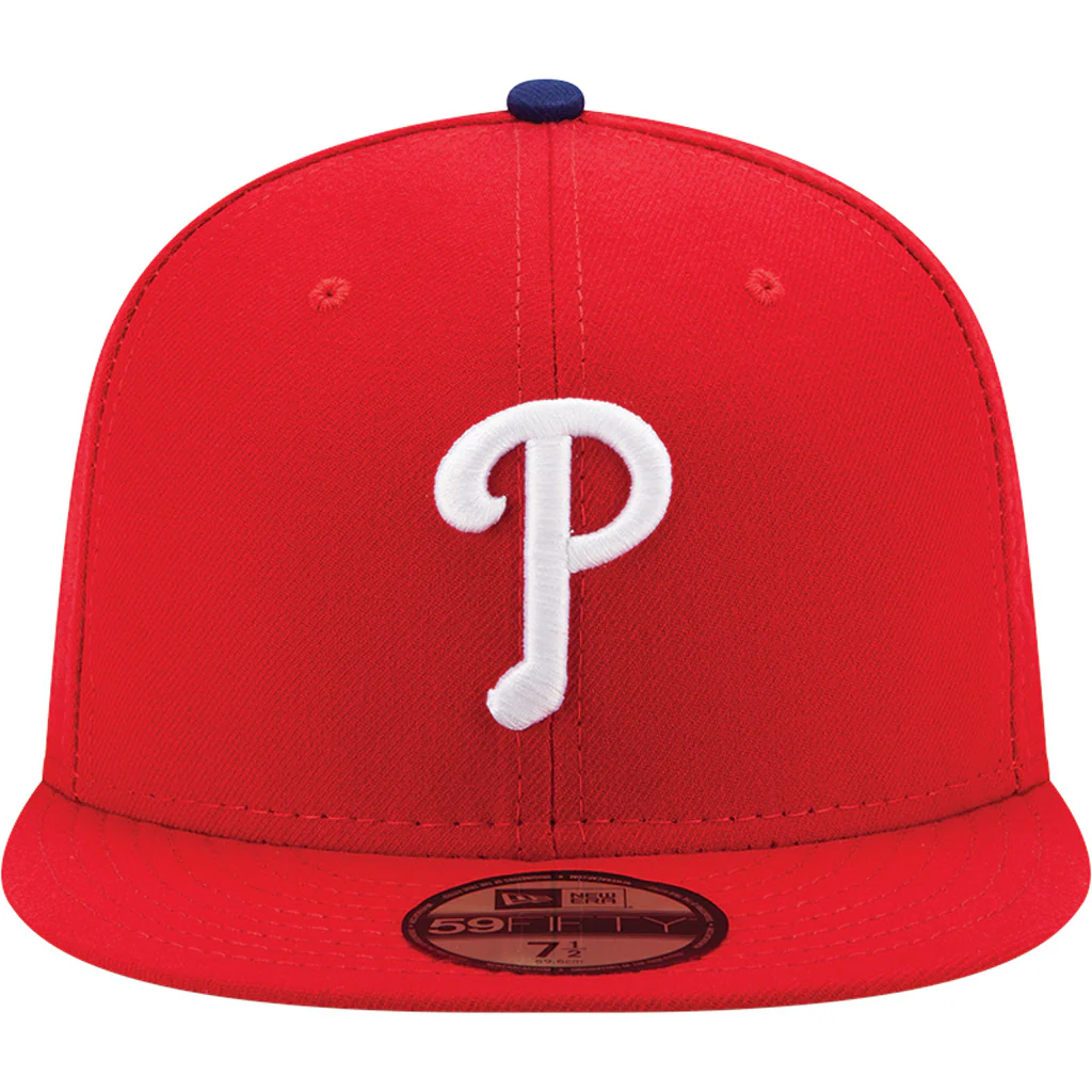MLB Philadelphia Phillies Youth New Era Home Authentic Collection 59FIFTY Fitted Hat - Red - Image 3