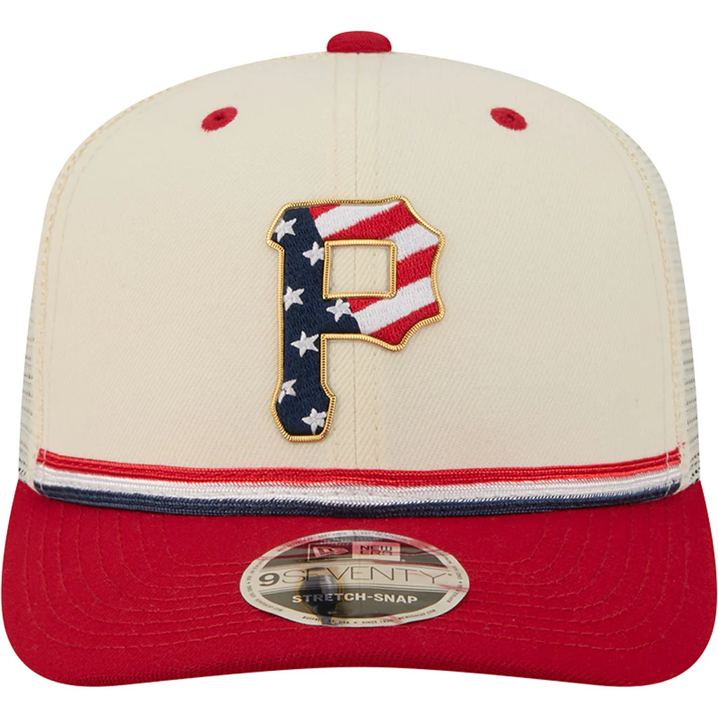MLB Pittsburgh Pirates New Era 2026 4th of July 9SEVENTY Stretch Snapback Hat - Cream - Image 3
