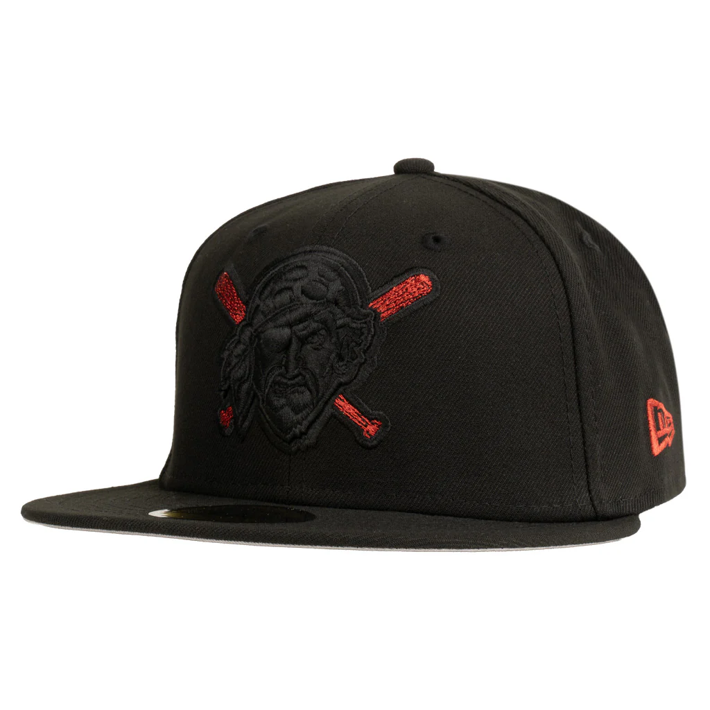 MLB Pittsburgh Pirates New Era Blackbird 59FIFTY Fitted Hat - Black - Image 2
