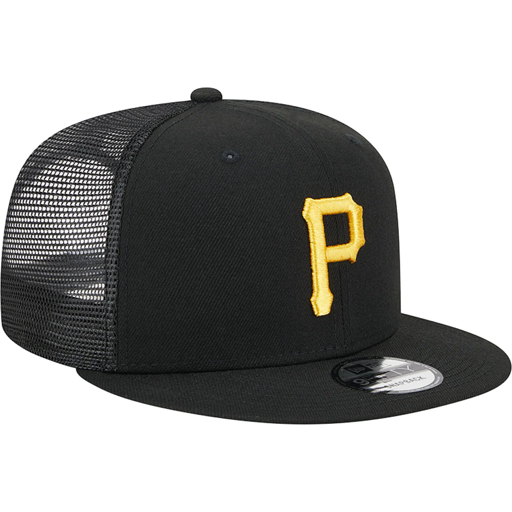MLB Pittsburgh Pirates New Era OTC Trucker 9FIFTY Snapback Hat - Black - Image 2