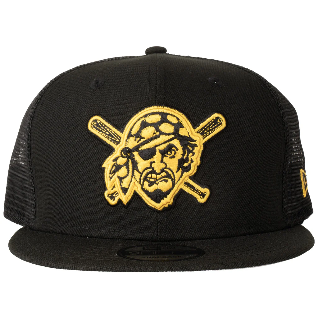 MLB Pittsburgh Pirates New Era Shadowline 9FIFTY Snapback Trucker Hat - Black - Image 2
