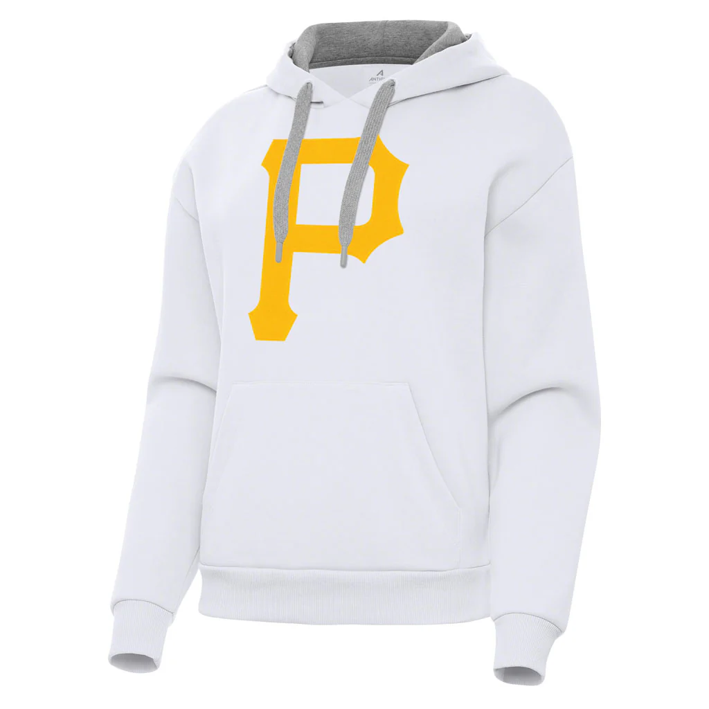 MLB Pittsburgh Pirates Women's Antigua Full Front Victory Pullover Hoodie - White
